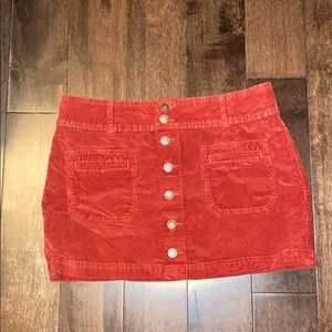 Free People Red Velour Skirt size 29